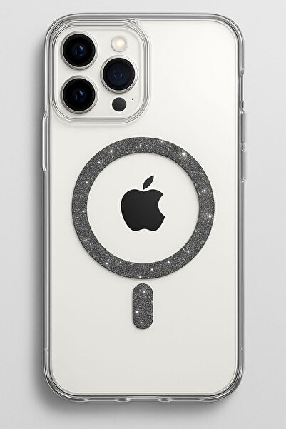 Tiger iphone 15 PRO uyumlu Simli Magsafe'li Kaliteli Premium Kadın Telefon Kılıf