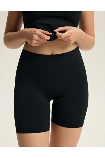 Bloovii Women's Sports Shorts Biker Gym Mid-Thigh High Waist Slimming Effect ...