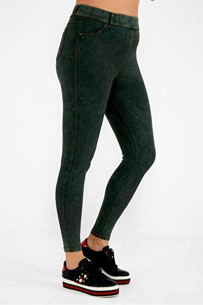 Siyezen Plus Size Wash Detailed Leggings Pants