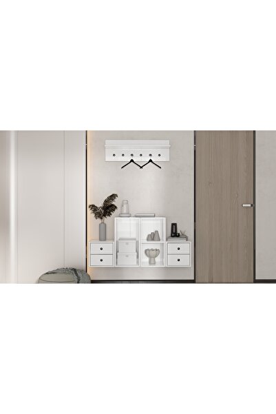 Nettrends Minimalist 4 Çekmeceli Dresuar ve Askılık