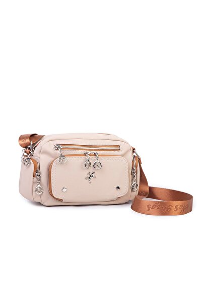 Nas Bag Geantă sport mini cu mai multe compartimente pentru femei (lățime: 25 cm, înălțime: 16 cm) Sand Tan Buzzy