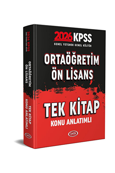 Data Yayınları 2026 KPSS Genel Yetenek - Genel Kültür Tek Kitap Ortaöğretim Ön Lisans Konu Anlatımlı