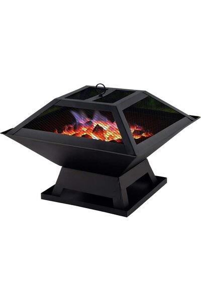 Generic Portable Fire Pit Home Burning Stove with Mesh Cover for Outdoor Camp...