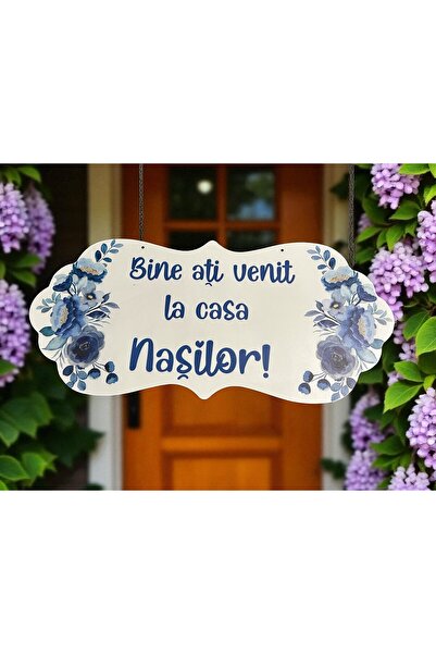 OEM Placuta Bine ati venit la casa Nasilor, albastru, 67x31cm, MDF
