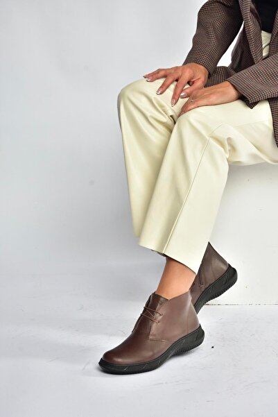 Fox Shoes حذاء نسائي من الجلد الطبيعي باللون البني V398553603