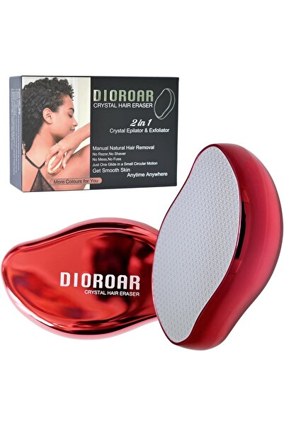 DIROAR Crystal Hair Eraser, Nano Glass Painless Remover & Exfoliator (Red)