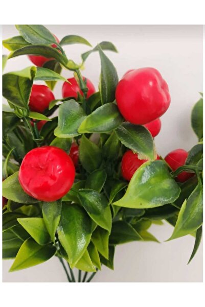 yapay çiçek evi 1Pcs Artificial Small Apple Tree Home Decor Pot Plant Kitchen Ornament