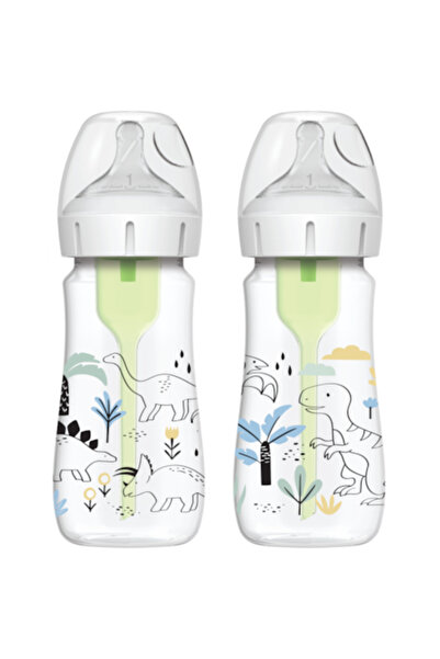 dr browns Set 2 biberone Dr. Brown's cu dispozitive anticolici, Options Plus, 0-3 luni, 270 ml, Gat Larg, Baie