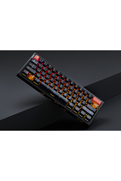 QwertyKey QwertyKey61 PRO Fallout Liniar Switch Bluetooth Wireless Hotswap RGB VIA Tastatura Mecanica Gaming