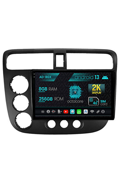 AutoDrop Навигация Honda Civic (1998-2005), Android 13, X-Octa/8GB RAM + 256G...