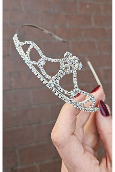 MAGRİB Girl Birthday Crown, Girl Party Crown, Girl White Crystal Stone Crown