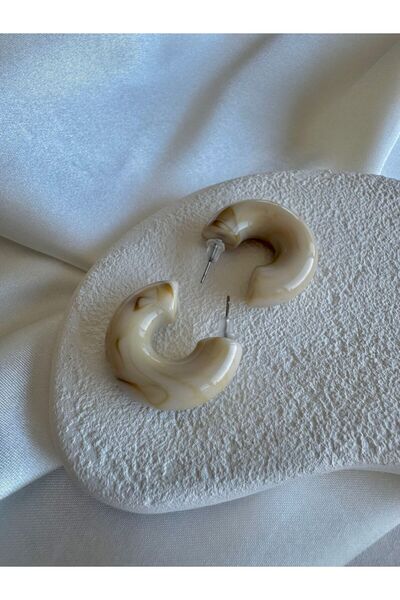 H&S AKSESUAR BEJ RENK HALKA KÜPE