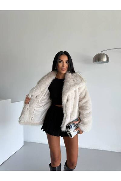 asur boutique Asur Boutique Women's Snap Fastener Thick Faux Fur