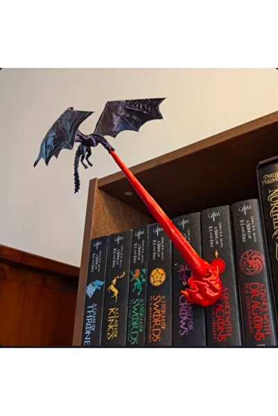 El Yapımı Tasarım Ejderha Kitaplık Dekoru