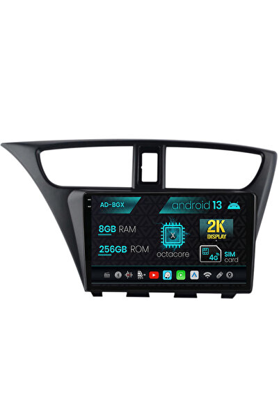 AutoDrop Navigatie Honda Civic Hatchback (2012-2015), Android 13, X-Octa/8GB ...