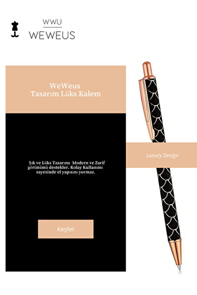 Weweus Black Patterned Design Luxury Ballpoint Pen