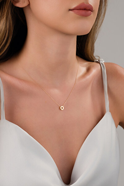Zeynepli gold & jewelry 14 AYAR ALTIN 3 BOYUTLU O HARFLİ KOLYE