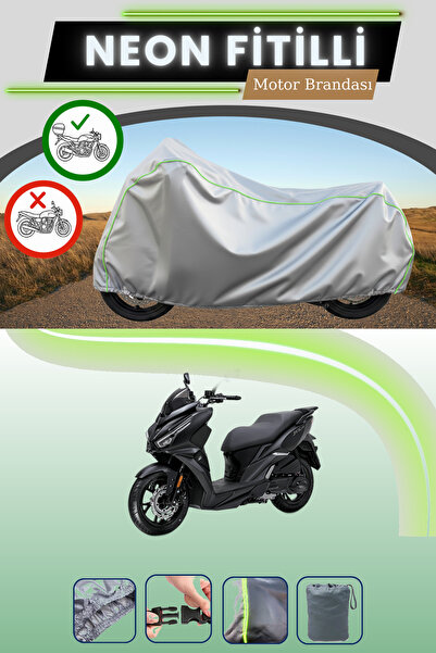 Cemku Shade حقيبة خلفية رمادية متوافقة مع قماش نيون فايتي SYM Jet 14 Evo 200 ...