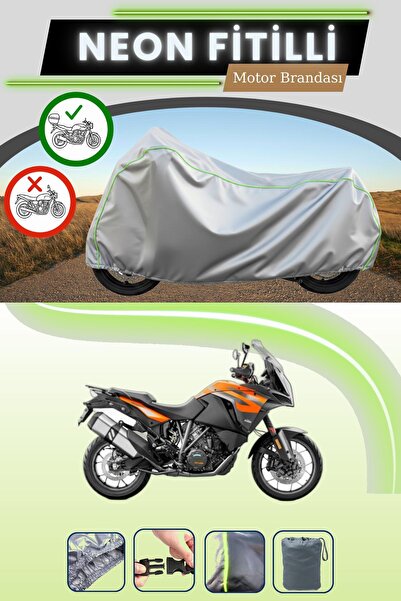 Cemku Shade حقيبة خلفية رمادية متوافقة مع قماش نيون فايتي KTM 1290 Super Adve...