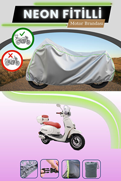 Cemku Shade حقيبة خلفية رمادية متوافقة مع قماش نيون فيتيل كوبا بريليانت 125 برو المتوافق مع الدراجات النارية