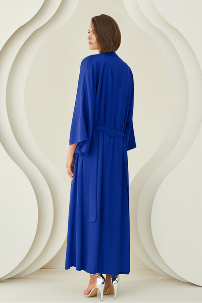 NBB Saks Blue Long Satin Dressing Gown
