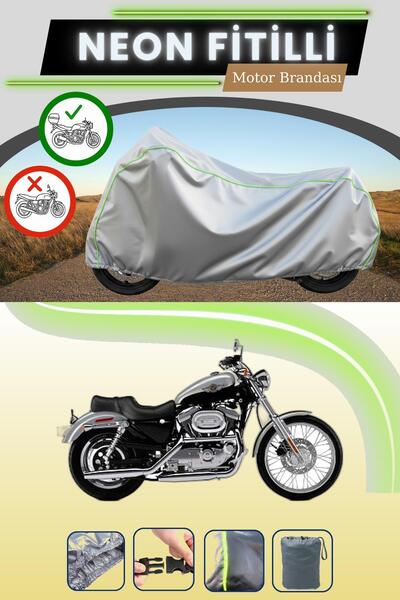 Cemku Shade حقيبة خلفية رمادية متوافقة مع حقيبة نيون متوافقة مع هارلي ديفيدسون سبورتستر كاستم XL1200C