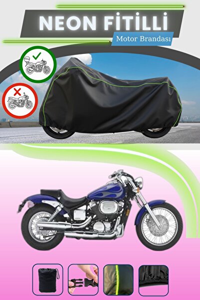 Cemku Shade حقيبة خلفية سوداء متوافقة مع نيون فايتي هوندا شادو سبيريت 750 متو...