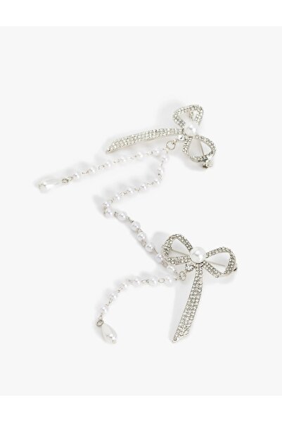 Koton Kadın Fiyonk Detaylı Taşlı İnci Boncuklu Broş - X Sibil Çetinkaya