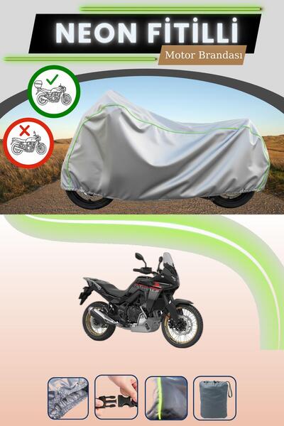 Cemku Shade حقيبة خلفية رمادية متوافقة مع قماش نيون فليتلي هوندا XL 750 ترانس...