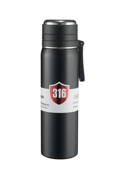 Limmy Stainless Steel Flask Thermos Water Bottle 500 ml Vacuum Lid - Black
