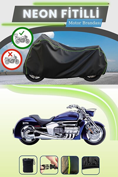 Cemku Shade حقيبة خلفية سوداء متوافقة مع قماش نيون فايتل هوندا فالكيري رون ال...