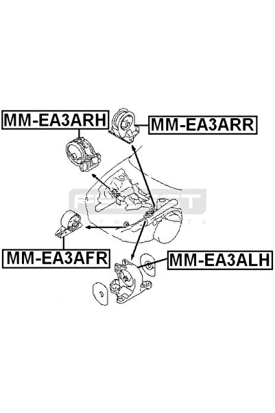 FEBEST DODGE STRATUS right engine mount MM-EA3ARH