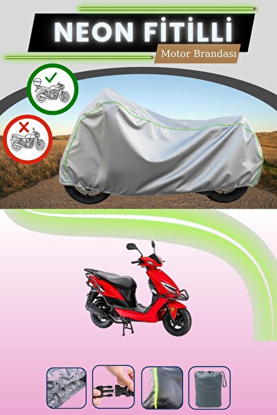 Cemku Shade حقيبة خلفية رمادية متوافقة مع قماش نيون فيتيل كانوني نيف 50 المتوافق مع الدراجات النارية