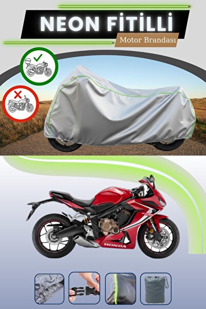 Cemku Shade حقيبة خلفية رمادية متوافقة مع قماش نيون فليتلي هوندا CBR 650 R ال...