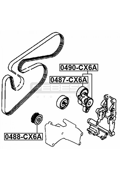 FEBEST Rola Intinzator 0490-CX6A MITSUBISHI OUTLANDER