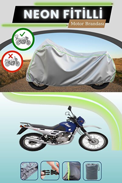 Cemku Shade حقيبة خلفية رمادية متوافقة مع قماش نيون فايتل جاوا 125 سبورت المتوافق مع الدراجات النارية