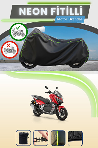 Cemku Shade حقيبة خلفية سوداء متوافقة مع قماش نيون فايتي RKS Reale 125X المتو...