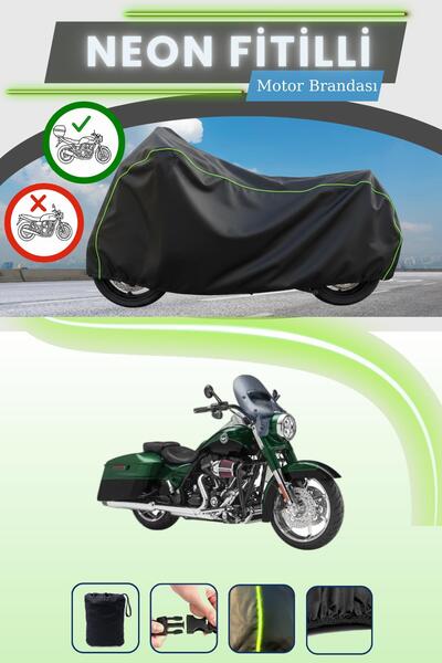 Cemku Shade حقيبة خلفية سوداء متوافقة مع حقيبة نيون متوافقة مع هارلي ديفيدسون...