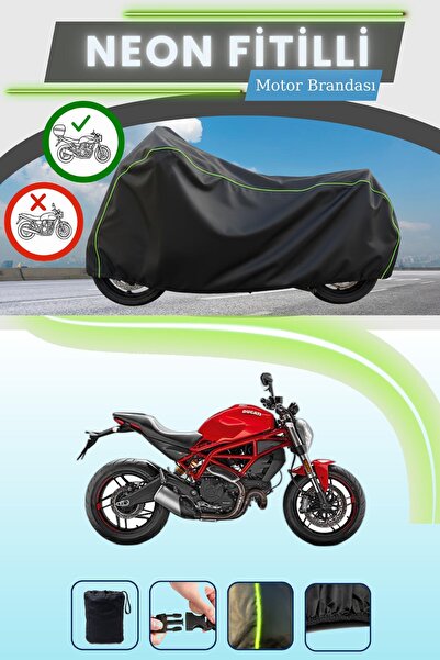 Cemku Shade حقيبة خلفية سوداء متوافقة مع قماش نيون فيتيلي دوكاتي مونستر 797 ا...