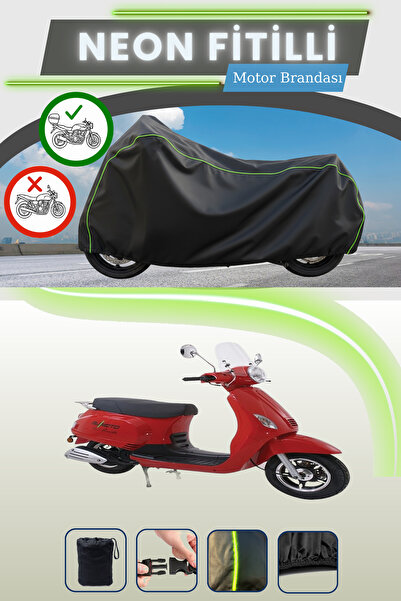 Cemku Shade حقيبة خلفية سوداء متوافقة مع نيون فيتيلي بوموتو/جينلينج مونيتي 150 سي سي، قماش محرك متوافق