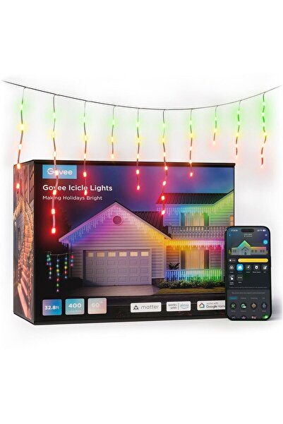 Govee Icicle Sarkıt Işıkları Yeni Yıl Kutlama Eğlence Aydınlatması Matter Ale...