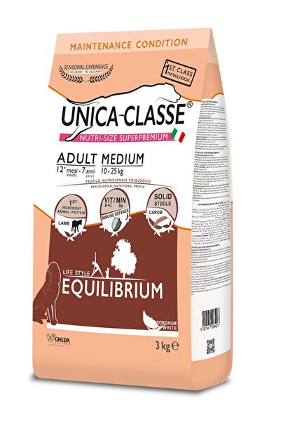 Unıca Classe Medium Adult Equilibrium Kuzu Etli Orta Irk Yetişkin Köpek Mamas...