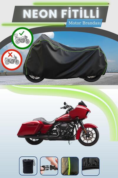 Cemku Shade حقيبة خلفية سوداء متوافقة مع نيون فايتي هارلي ديفيدسون رود جلايد،...