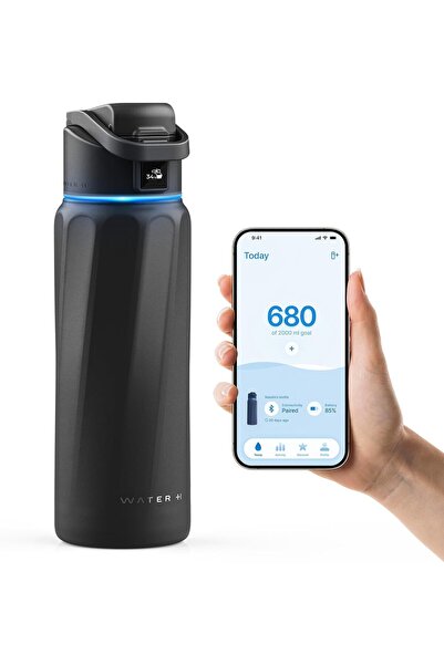 WATERH BOOST Smart Bottle with Reminder to Drink & Tracker Bottle - Double Wall Vacuum Insulated Bot