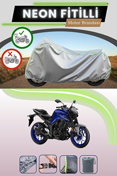 Cemku Shade حقيبة خلفية رمادية متوافقة مع قماش نيون فليتلي ياماها MT-25 ABS ا...