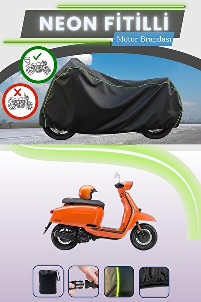 Cemku Shade حقيبة خلفية سوداء متوافقة مع نيون فايتل لامبريتا V200، قماش محرك ...