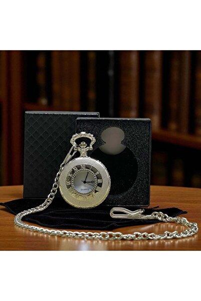 Kuzey Tacı Zarif Roma Rakamlı Zincirli Köstekli Saat Özel Tasarım Vip