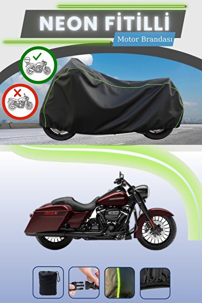 Cemku Shade حقيبة خلفية سوداء متوافقة مع نيون فايتي هارلي ديفيدسون رود كينج، ...