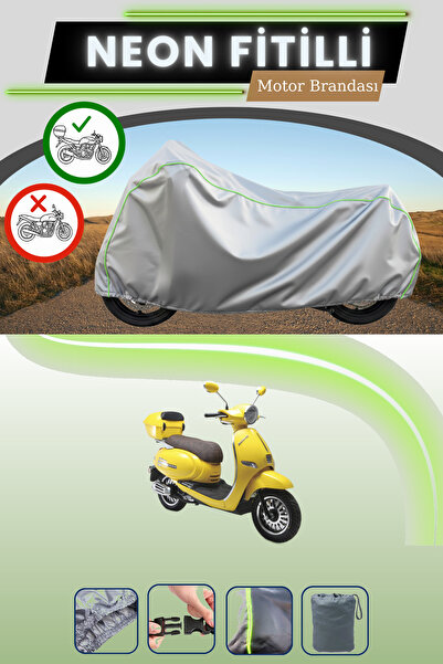 Cemku Shade حقيبة خلفية رمادية متوافقة مع قماش نيون فيتيل كوبا بلو بيرد المتوافق مع الدراجات النارية