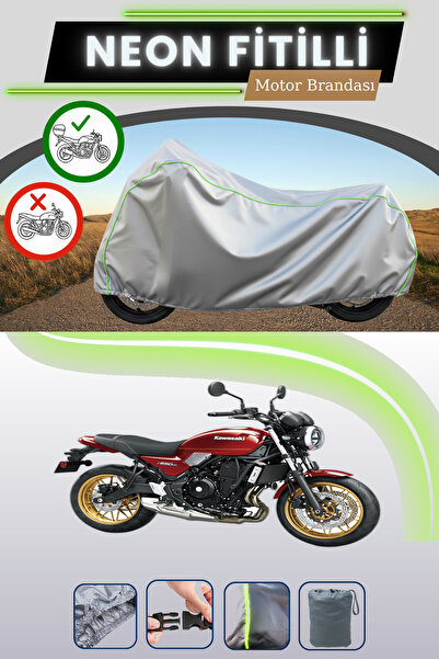 Cemku Shade حقيبة خلفية رمادية متوافقة مع قماش نيون فليتلي كاواساكي Z 650 RS ...